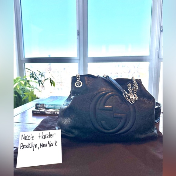 Gucci pebbled Calfskin Medium SoHo Chain Shoulder Bag - Picture 1 of 4